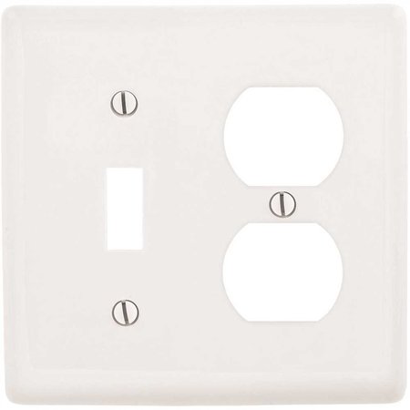 HUBBELL WIRING 2-Gang White Toggle and Duplex Wall Plate P18W